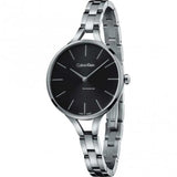  Shop Authentic Calvin Klein Graphic Black Dial Silver Steel Strap Watch for Women - K7E23141 - Luxxuri