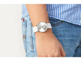  Shop Authentic Calvin Klein Accent Silver Dial White Leather Strap Watch for Women - K2Y211K6 - Luxxuri