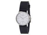  Shop Authentic Calvin Klein Post Minimal Silver Dial Black Leather Strap Watch for Men - K7622185 - Luxxuri