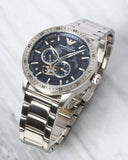  Shop Authentic Emporio Armani Mario Chronograph Automatic Blue Dial Silver Steel Strap Watch For Men - AR60052 - Luxxuri