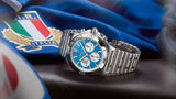  Shop Authentic Breitling Chronomat B01 42 Six Nations Italy Blue Dial Silver Steel Strap Watch for Men - AB0134A41C1A1 - Luxxuri