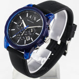  Shop Authentic Armani Exchange Outerbanks Chronograph Black Dial Black Silicone Strap Watch For Men - AX1339 - Luxxuri