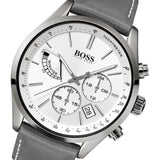  Shop Authentic Hugo Boss Grand Prix White Dial Grey Leather Strap Watch for Men - 1513633 - Luxxuri