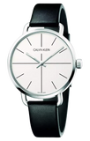  Shop Authentic Calvin Klein Even Silver Dial Black Leather Strap Watch for Men - K7B211CY - Luxxuri