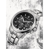  Shop Authentic Maserati Successo Chronograph Black Dial Silver Steel Strap Watch For Men - R8873621001 - Luxxuri