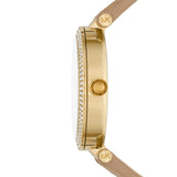  Shop Authentic Michael Kors Parker Three-Hand Gold Dial Brown Leather Strap Watch For Women - MK4725 - Luxxuri