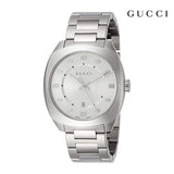  Shop Authentic Gucci GG2570 Silver Dial Silver Steel Strap Watch For Men - YA142308 - Luxxuri