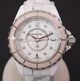  Shop Authentic Chanel J12 Quartz Diamonds Ceramic White Dial White Steel Strap Watch for Women - J12 H4466 - Luxxuri