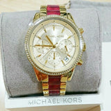  Shop Authentic Michael Kors Ritz Chronograph Gold Dial Two Tone Steel Strap Watch For Women - MK6517 - Luxxuri