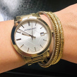  Shop Authentic Burberry The City Silver Dial Gold Steel Strap Unisex Watch - BU9003 - Luxxuri