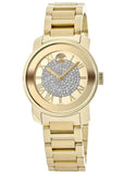  Shop Authentic Movado Bold Pave Gold Dial Gold Steel Strap Watch For Women - 3600255 - Luxxuri