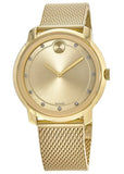  Shop Authentic Movado Bold Diamonds Gold Dial Gold Mesh Bracelet Watch For Men - 3600460 - Luxxuri