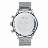  Shop Authentic Movado Heritage Calendoplan Chronograph Black Dial Silver Mesh Strap Watch for Men - 3650097 - Luxxuri