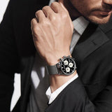  Shop Authentic Movado Heritage Calendoplan Chronograph Black Dial Silver Mesh Strap Watch for Men - 3650097 - Luxxuri