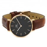  Shop Authentic Daniel Wellington Petite St Mawes Black Dial Brown Leather Strap Watch For Women - DW00100169 - Luxxuri