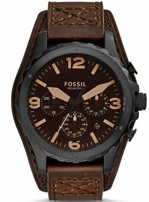  Shop Authentic Fossil Nate Chronograph Brown Dial Brown Leather Strap Watch for Men - JR1511 - Luxxuri