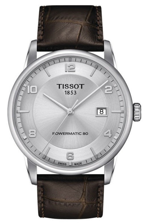  Shop Authentic Tissot Luxury Powermatic 80 Silver Dial Brown Leather Strap Watch For Men - T086.407.16.037.00 - Luxxuri