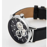  Shop Authentic Armani Exchange Cayde Chronograph Black Dial Black Leather Strap Watch for Men - AX2745 - Luxxuri