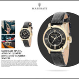  Shop Authentic Maserati Epoca Black Dial Black Leather Strap Watch For Women - R8851118501 - Luxxuri