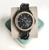 Shop Authentic Fossil Riley Black Dial Black Leather Strap Watch for Women - ES3696 - Luxxuri
