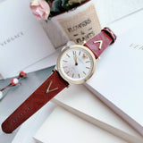  Shop Authentic Versace V-Twist Silver Dial Red Leather Strap Watch for for Women - VELS00519 - Luxxuri
