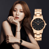  Shop Authentic Daniel Wellington Iconic Link Black Dial Rose Gold Steel Strap Watch for Women - DW00100212 - Luxxuri