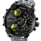  Shop Authentic Diesel Big Daddy Chronograph Black Dial Black Leather Strap Watch For Men - DZ7311 - Luxxuri