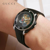  Shop Authentic Gucci Dive Tiger Black Dial Black Rubber Strap Watch For Men - YA136318 - Luxxuri