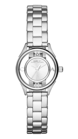  Shop Authentic Marc Jacobs Tether Transparent Silver Dial Silver Steel Strap Watch for Women - MBM3416 - Luxxuri