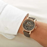  Shop Authentic Fossil Boyfriend Automatic Skeleton Grey Dial Grey Leather Strap Watch for Women - ME3089 - Luxxuri