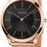  Shop Authentic Calvin Klein Minimal Black Dial Rose Gold Mesh Bracelet Watch for Men - K3M2162Y - Luxxuri