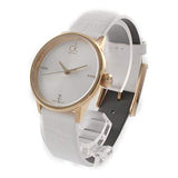  Shop Authentic Calvin Klein Accent White Dial White Leather Strap Watch for Women - K2Y2Y6KW - Luxxuri