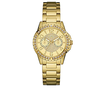  Shop Authentic Guess Sassy Analog Quartz Gold Dial Gold Steel Strap Watch For Women - W0705L2 - Luxxuri