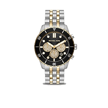  Shop Authentic Michael Kors Cunningham Chronograph Black Dial Two Tone Steel Strap Watch For Men - MK8964 - Luxxuri