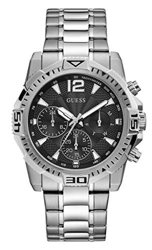  Shop Authentic Guess Commander Chronograph Black Dial Silver Steel Strap Watch for Men - GW0056G1 - Luxxuri