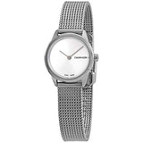  Shop Authentic Calvin Klein Minimal White Dial Silver Mesh Bracelet Watch for Women - K3M231Y6 - Luxxuri