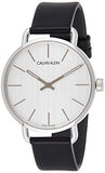  Shop Authentic Calvin Klein Even White Dial Black Leather Strap Watch for Women - K7B211C6 - Luxxuri