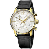  Shop Authentic Calvin Klein City Chronograph Silver Dial Black Leather Strap Watch for Men - K2G275C6 - Luxxuri