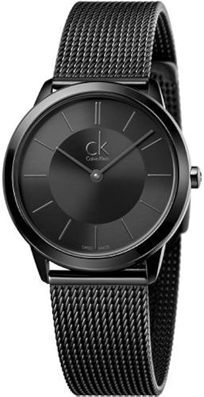  Shop Authentic Calvin Klein Minimal Black Dial Black Mesh Bracelet Watch for Men - K3M224B1 - Luxxuri