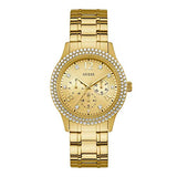  Shop Authentic Guess Bedazzle Diamonds Gold Dial Gold Steel Strap Watch For Women - W1097L2 - Luxxuri