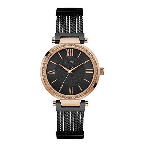  Shop Authentic Guess Soho Diamonds Black Dial Black Mesh Bracelet Watch for Women - W0638L5 - Luxxuri