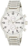  Shop Authentic Hugo Boss Aeroliner Chronograph White Dial Silver Steel Strap Watch for Men - 1513182 - Luxxuri