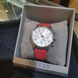  Shop Authentic Guess Marina Chronograph Quartz White Dial Red Rubber Strap Watch for Women - W1025L2 - Luxxuri