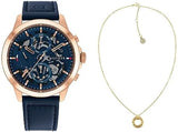  Shop Authentic Tommy Hilfiger Henry Chronograph Quartz Blue Dial Blue Leather Strap Watch For Men - 1710475 - Luxxuri