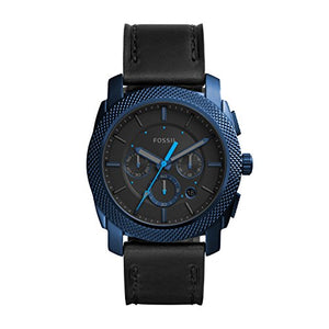  Shop Authentic Fossil Machine Chronograph Black Dial Black Leather Strap Watch for Men - FS5361 - Luxxuri