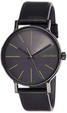  Shop Authentic Calvin Klein Boost Black Dial Black Leather Strap Watch for Men - K7Y214CL - Luxxuri