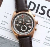  Shop Authentic Emporio Armani Chronograph Gray Dial Brown Leather Strap Watch For Men - AR6043 - Luxxuri