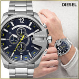  Shop Authentic Diesel Mega Chief Chronograph Blue Dial Silver Steel Strap Watch For Men - DZ4465 - Luxxuri