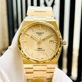  Shop Authentic Tissot PRX Powermatic 80 Gold Dial Gold Steel Strap Watch for Men - T137.407.33.021.00 - Luxxuri