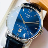  Shop Authentic Tissot Chemin Des Tourelles Powermatic 80 Blue Dial Blue Leather Strap Watch for Men - T099.407.16.047.00 - Luxxuri